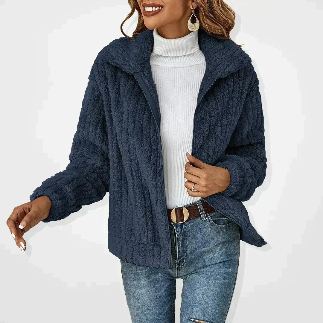 Liora | Cozy Zip - Up Teddy Jacket - LXNDON