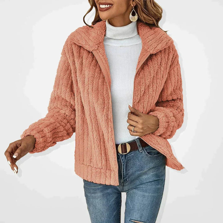 Liora | Cozy Zip - Up Teddy Jacket - LXNDON