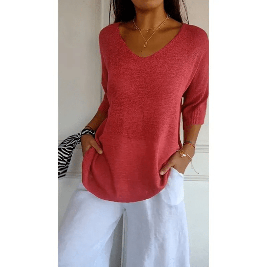 Loraine - Elegant V - neck shirt - LXNDON