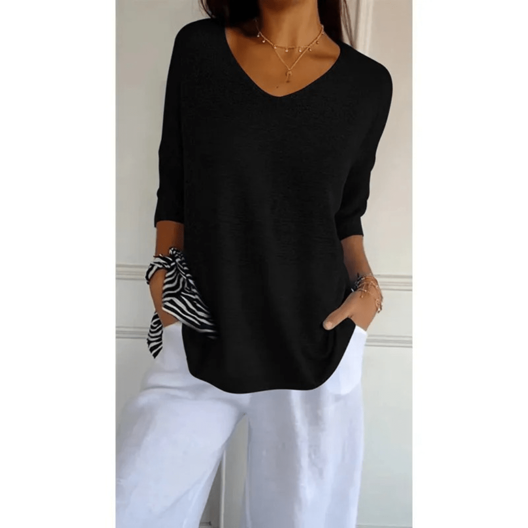 Loraine - Elegant V - neck shirt - LXNDON