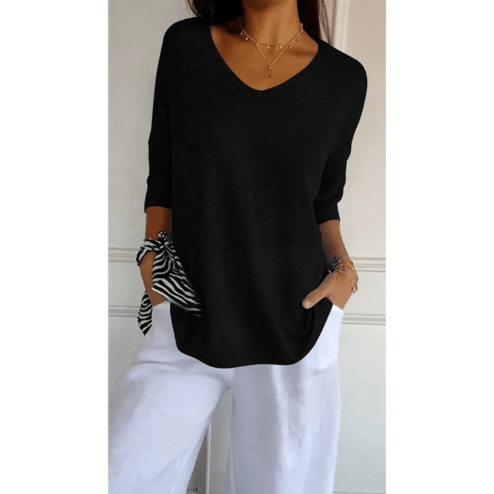 Loraine - Elegant V - neck shirt - LXNDON