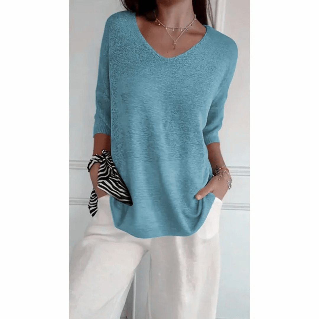 Loraine - Elegant V - neck shirt - LXNDON
