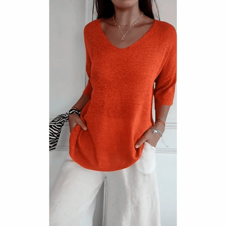Loraine - Elegant V - neck shirt - LXNDON
