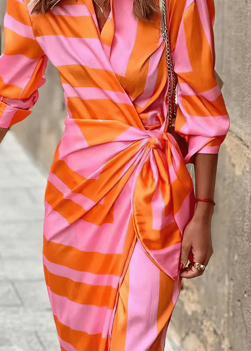 Lorena | Bold Wrap Midi Dress - LXNDON