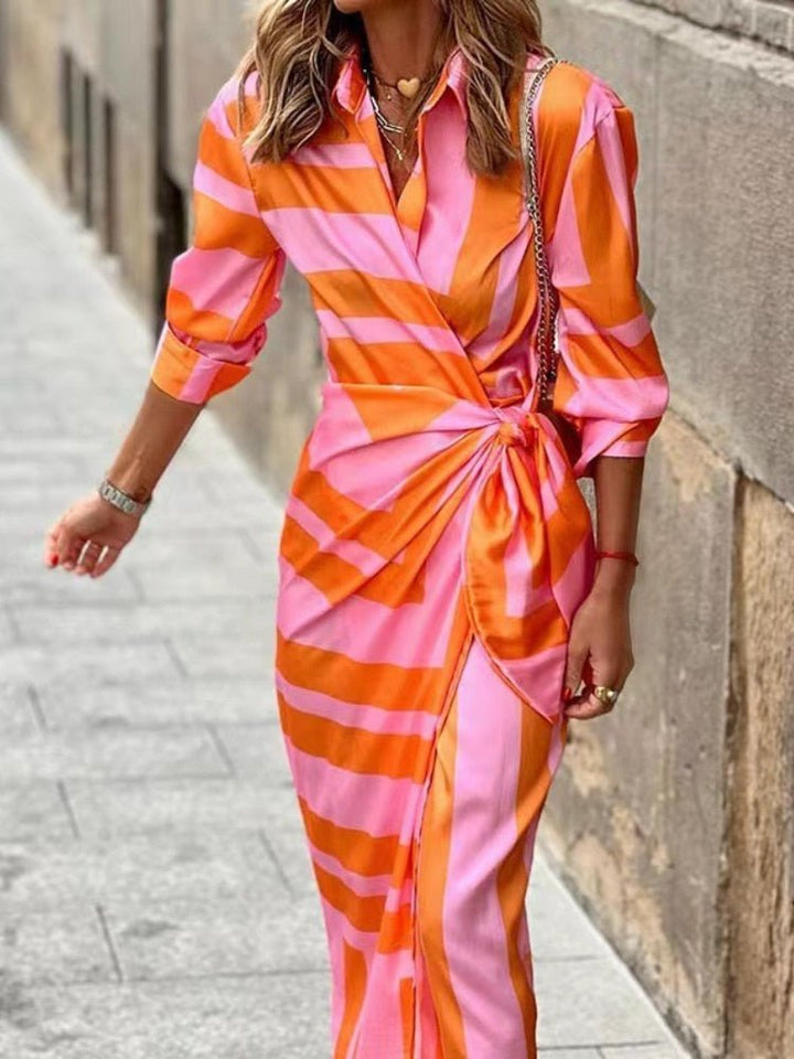 Lorena | Bold Wrap Midi Dress - LXNDON