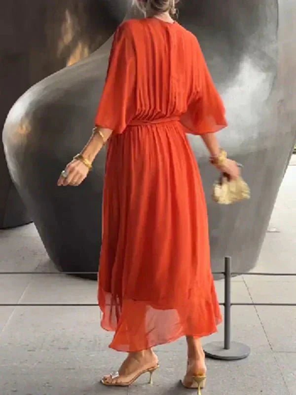 Lucinda | Elegant Flowing Chiffon Dress - LXNDON