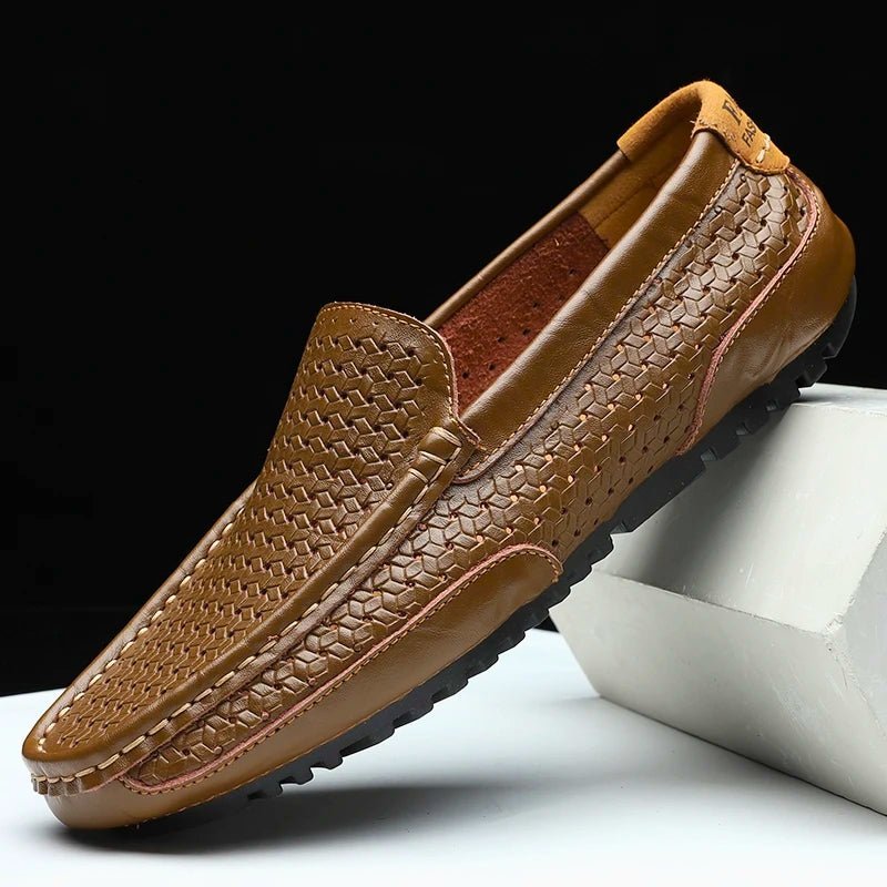 Lucio Fontana Genuine Leather Loafers - LXNDON
