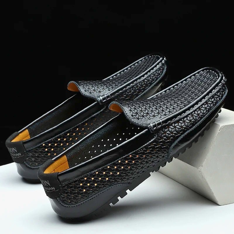 Lucio Fontana Genuine Leather Loafers - LXNDON