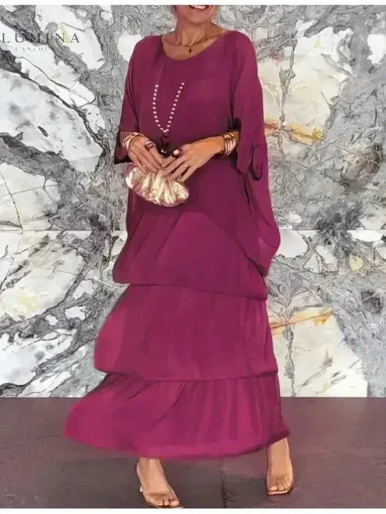 Women's Spring Layered Maxi Dress