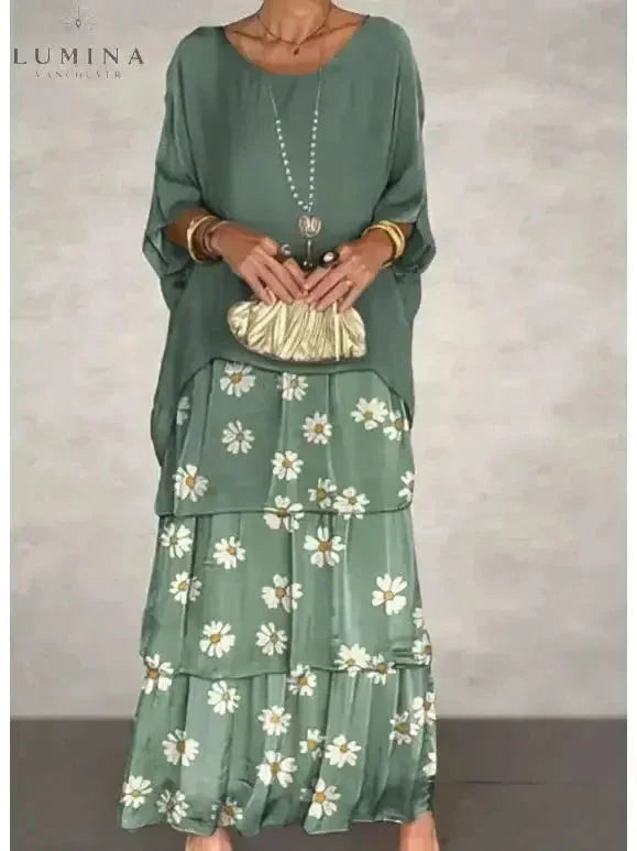 Women's Spring Layered Maxi Dress