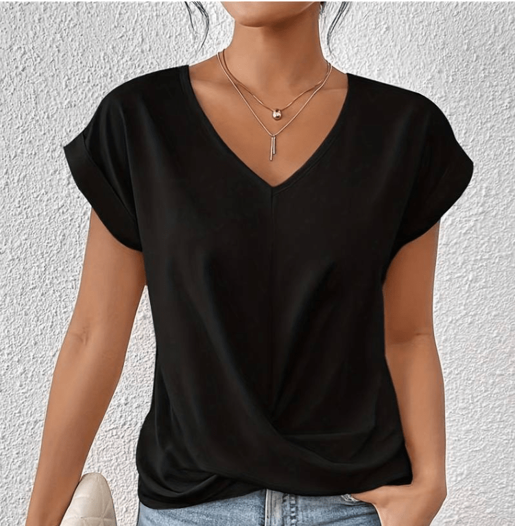 Luna | Tummy tucking V - neck top - LXNDONDWOD4 - BB632038