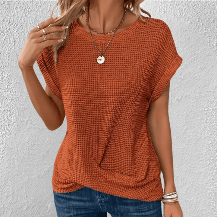 Luna | Tummy Tucking Waffle - knit top - LXNDON
