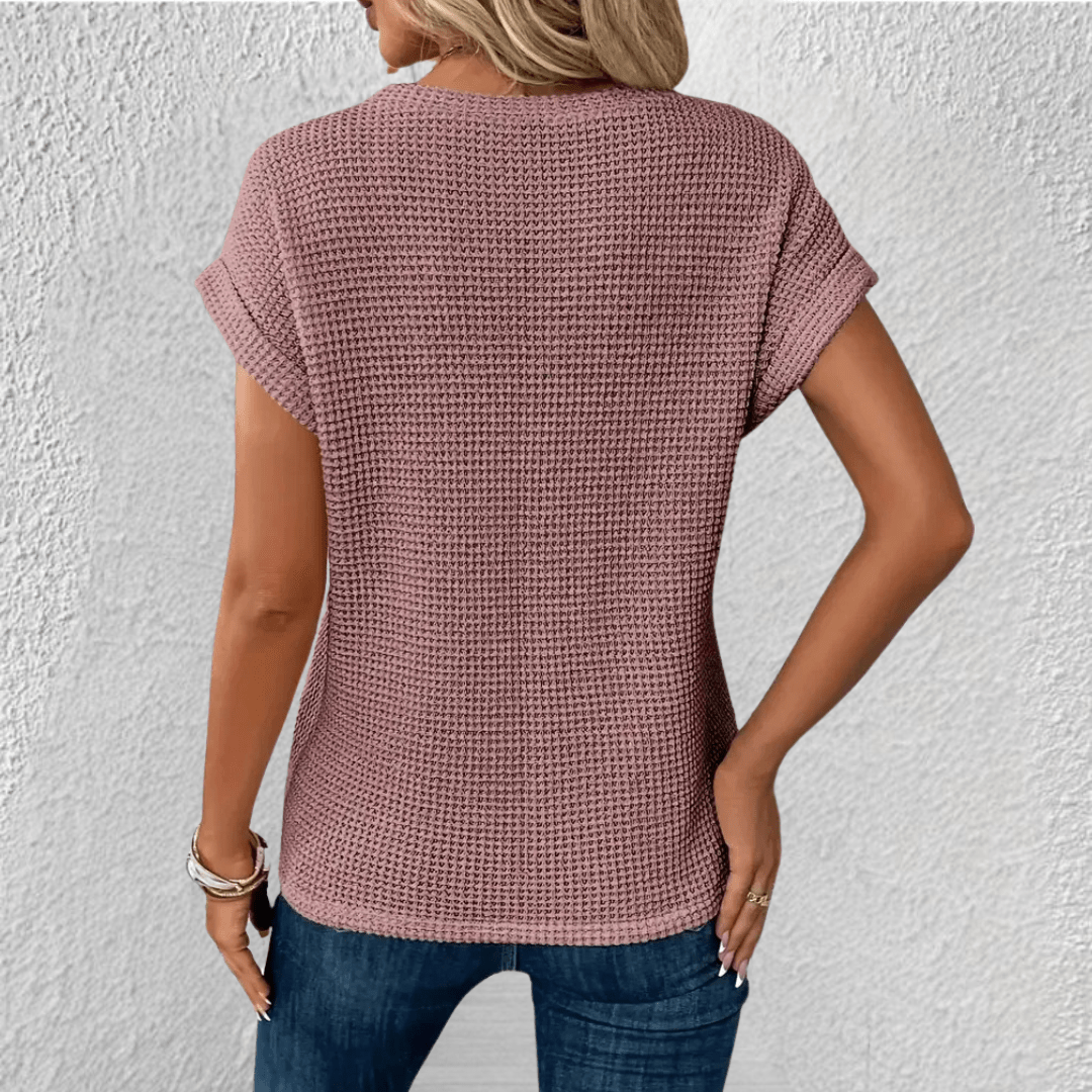Luna | Tummy Tucking Waffle - knit top - LXNDON
