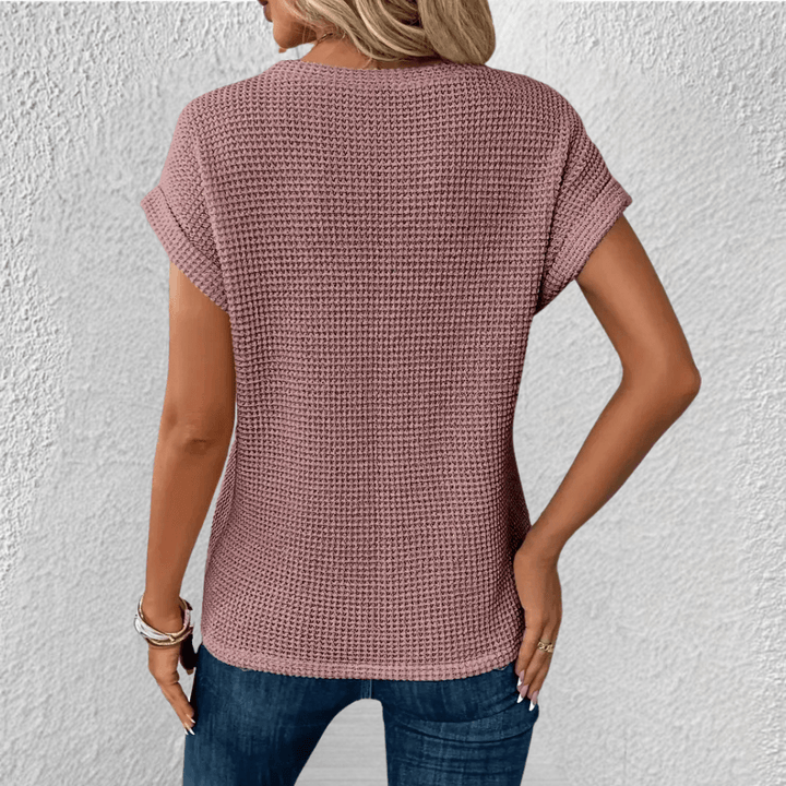 Luna | Tummy Tucking Waffle - knit top - LXNDON