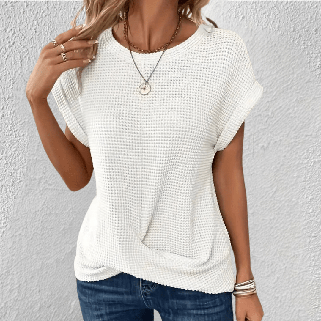 Luna | Tummy Tucking Waffle - knit top - LXNDON