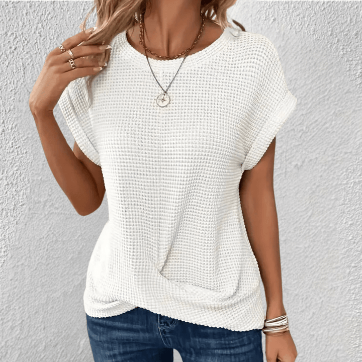Luna | Tummy Tucking Waffle - knit top - LXNDON