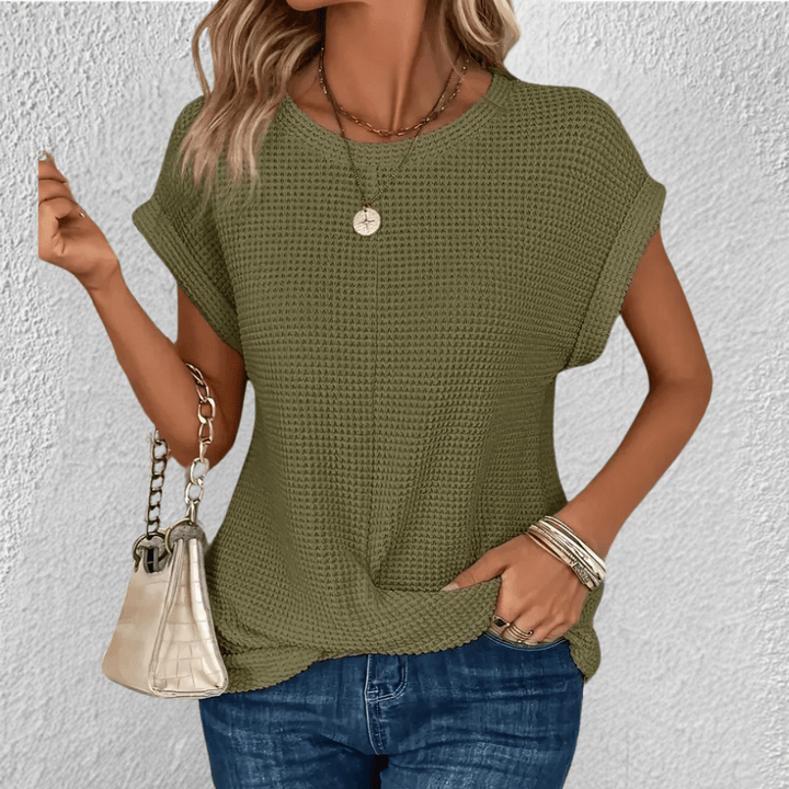 Luna | Tummy Tucking Waffle - knit top - LXNDON