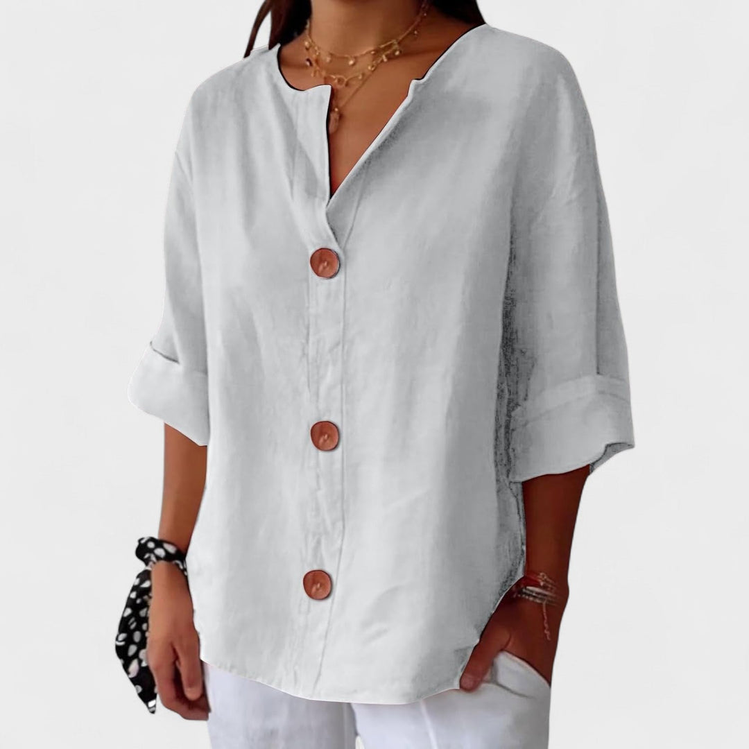 Lyenne | Relaxed Button - Front Everyday Blouse - LXNDON