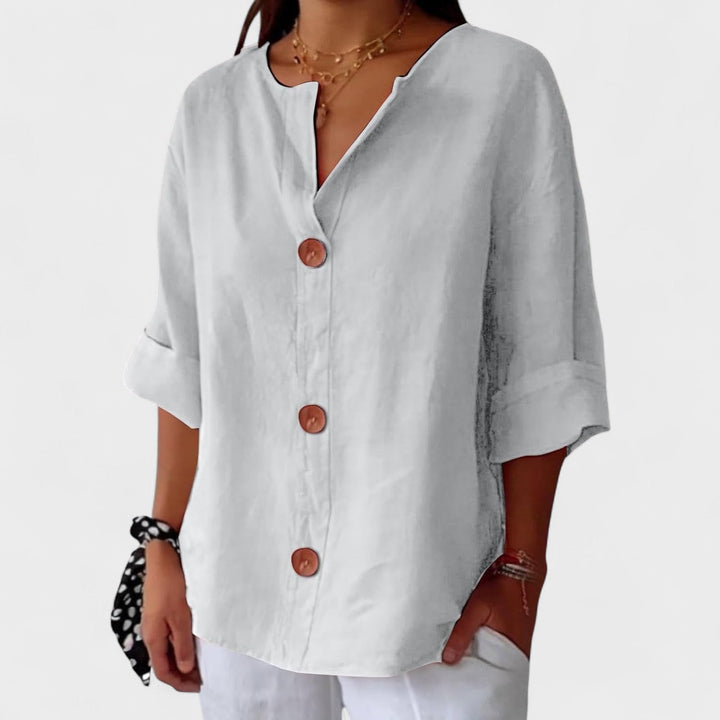 Lyenne | Relaxed Button - Front Everyday Blouse - LXNDON