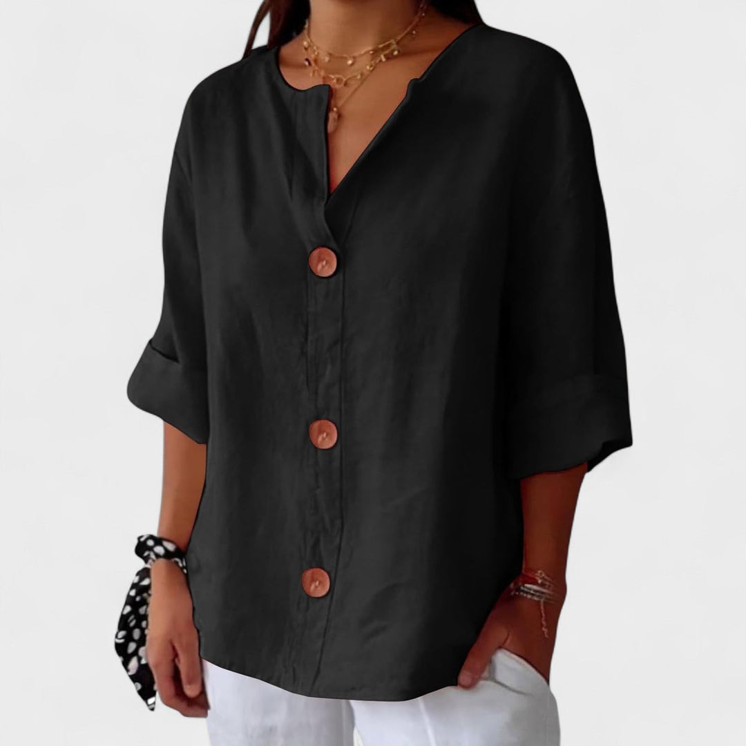Lyenne | Relaxed Button - Front Everyday Blouse - LXNDON