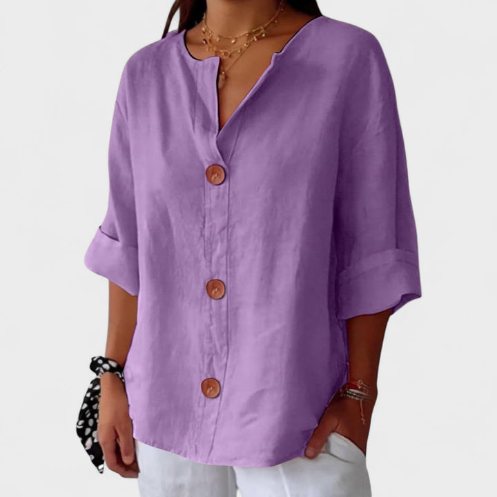 Lyenne | Relaxed Button - Front Everyday Blouse - LXNDON