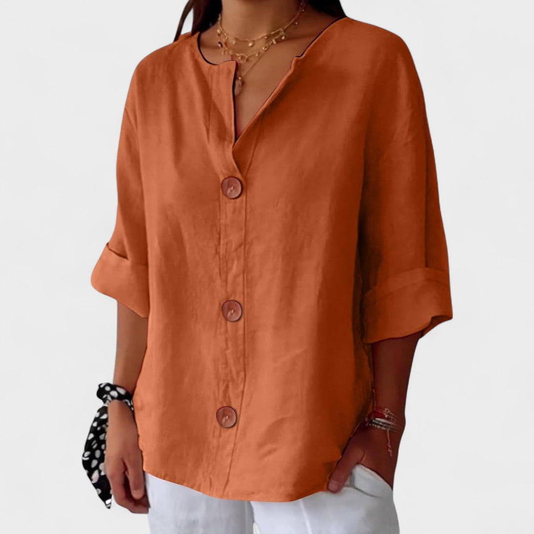 Lyenne | Relaxed Button - Front Everyday Blouse - LXNDON