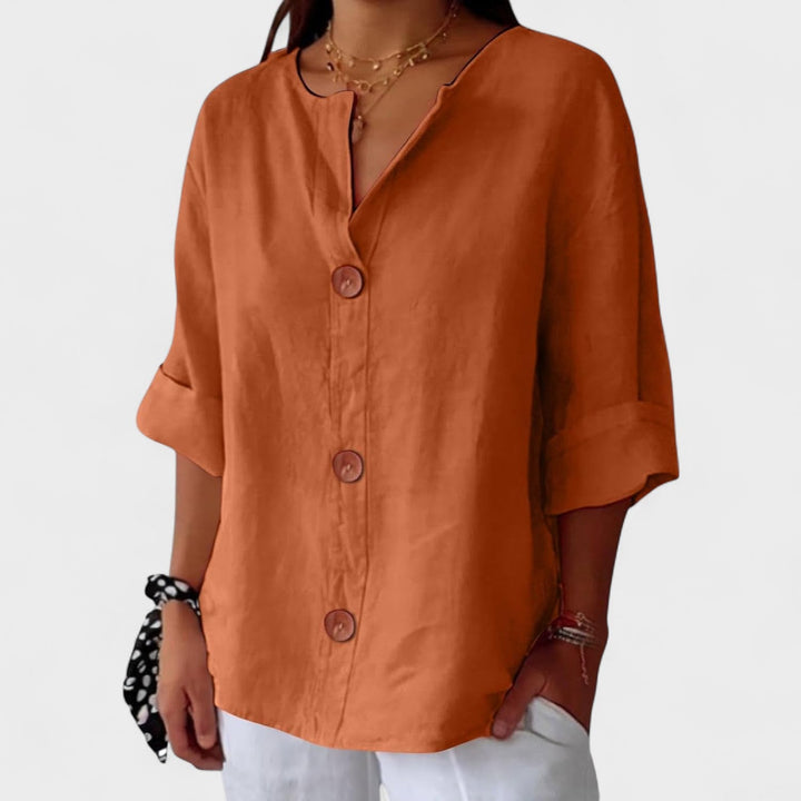 Lyenne | Relaxed Button - Front Everyday Blouse - LXNDON