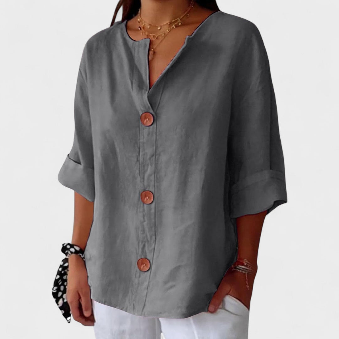 Lyenne | Relaxed Button - Front Everyday Blouse - LXNDON