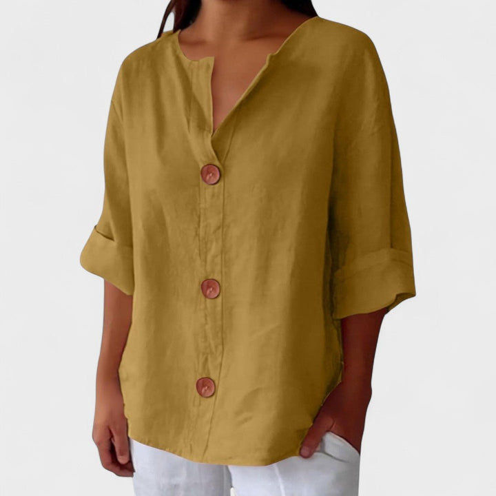 Lyenne | Relaxed Button - Front Everyday Blouse - LXNDON