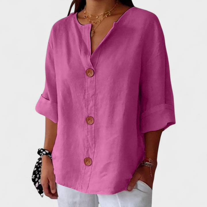 Lyenne | Relaxed Button - Front Everyday Blouse - LXNDON