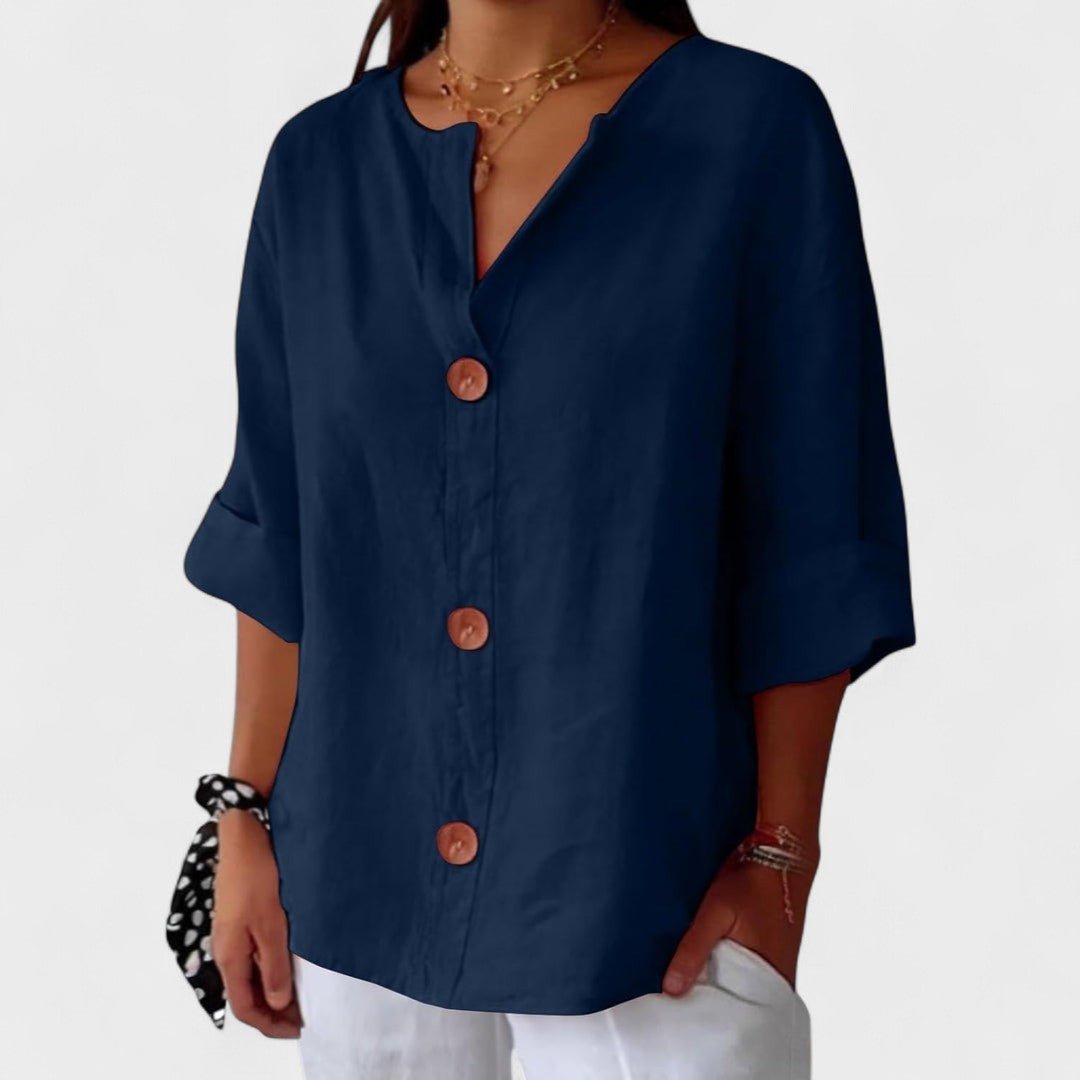 Lyenne | Relaxed Button - Front Everyday Blouse - LXNDON
