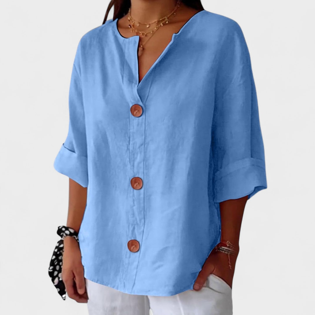 Lyenne | Relaxed Button - Front Everyday Blouse - LXNDON