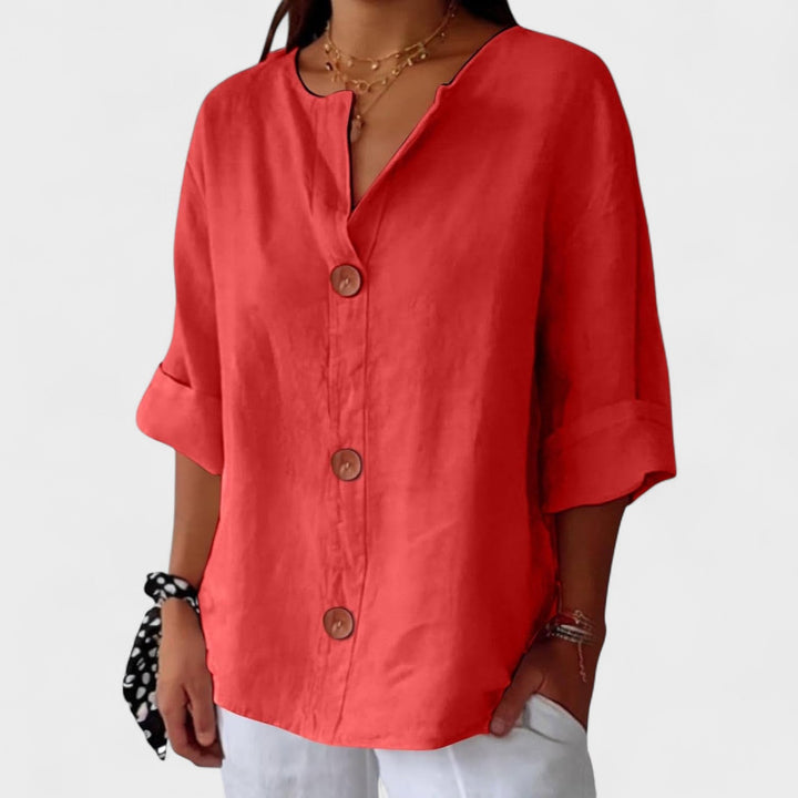 Lyenne | Relaxed Button - Front Everyday Blouse - LXNDON
