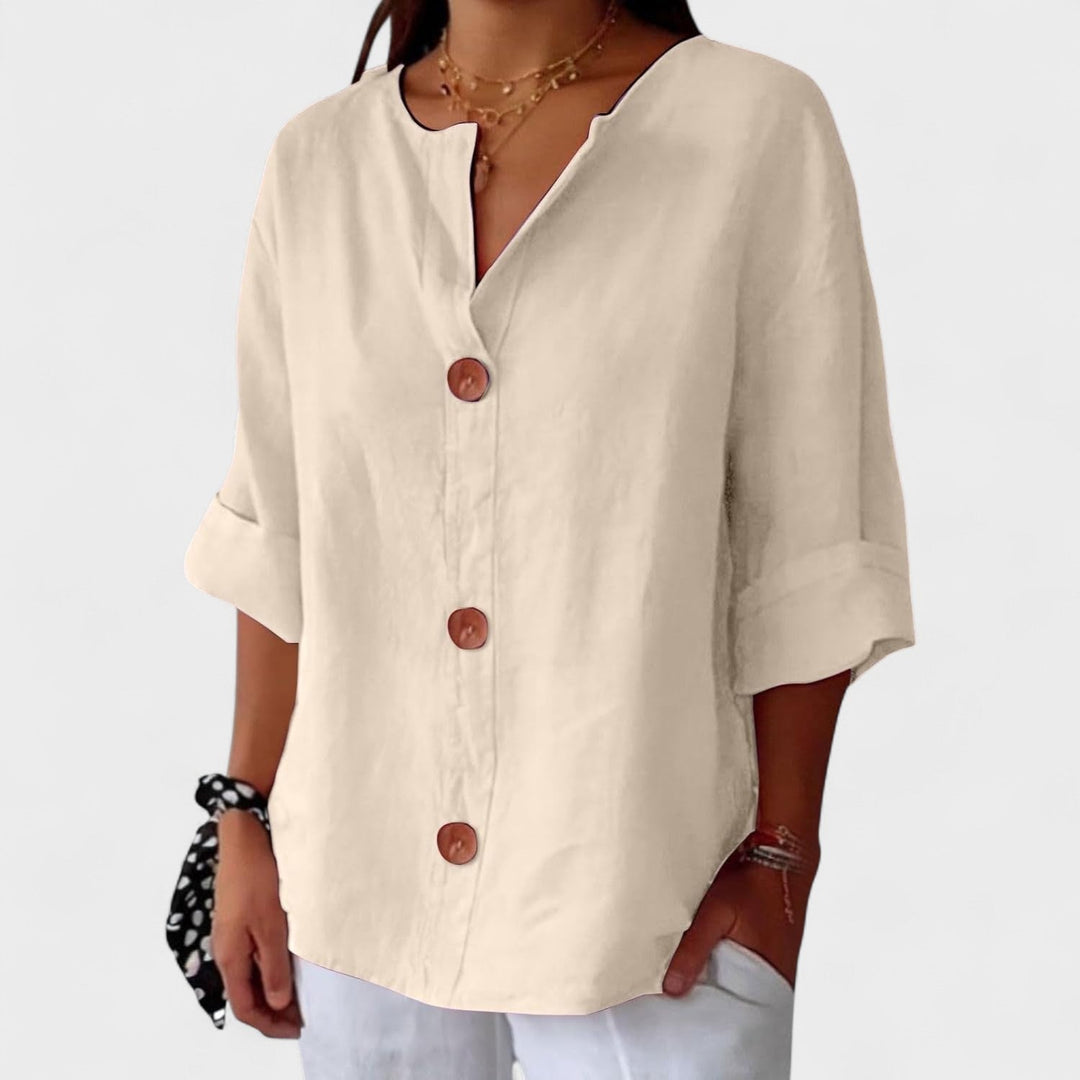 Lyenne | Relaxed Button - Front Everyday Blouse - LXNDON