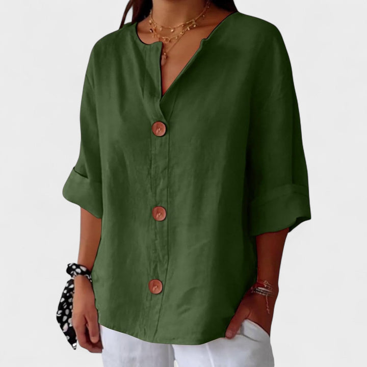 Lyenne | Relaxed Button - Front Everyday Blouse - LXNDON