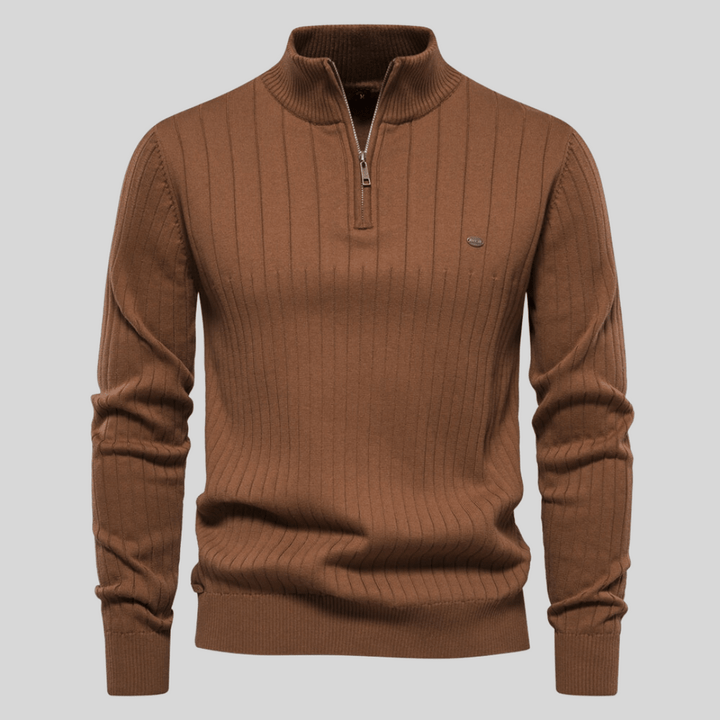Maddox | Ribbed Zip - Neck Men’s Sweater - LXNDON