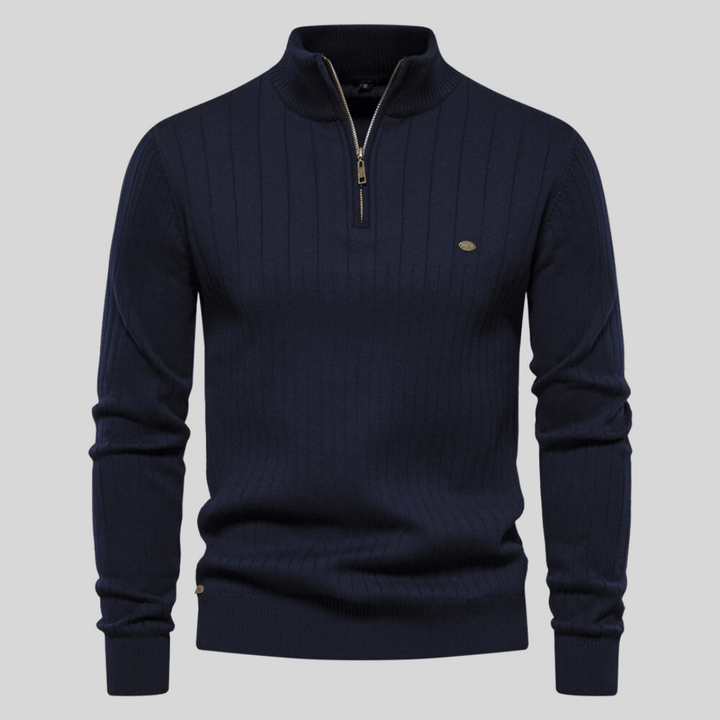 Maddox | Ribbed Zip - Neck Men’s Sweater - LXNDON
