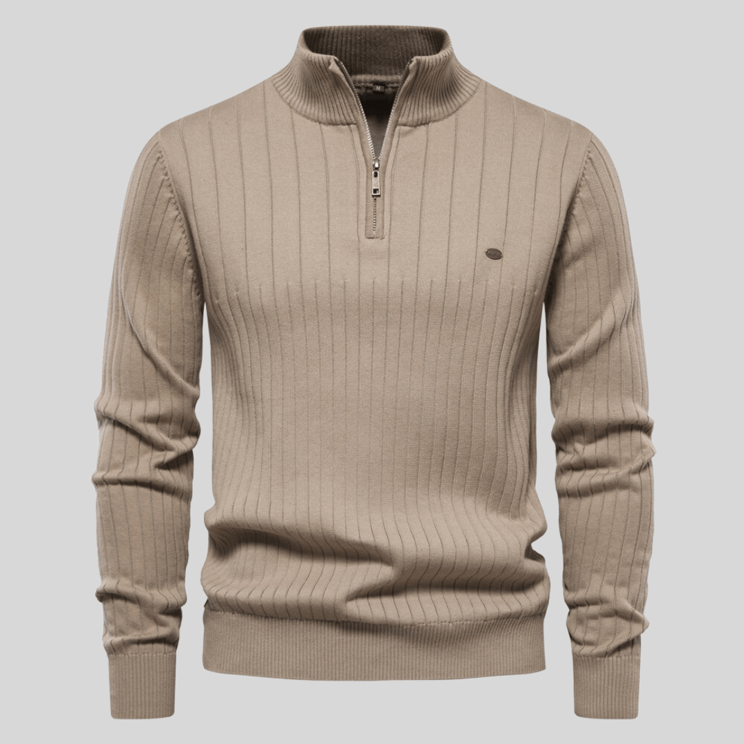 Maddox | Ribbed Zip - Neck Men’s Sweater - LXNDON