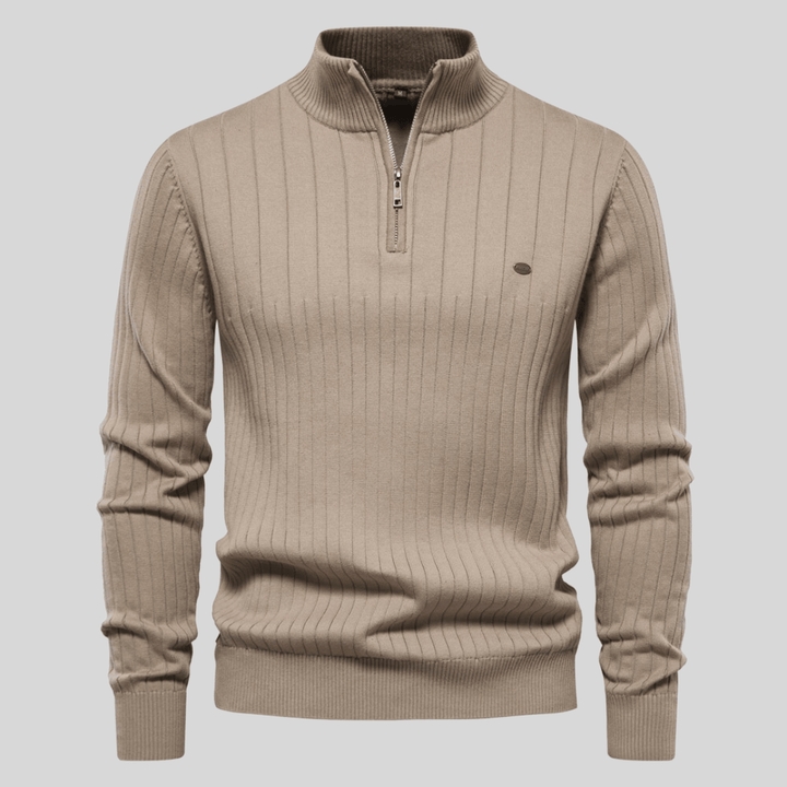 Maddox | Ribbed Zip - Neck Men’s Sweater - LXNDON