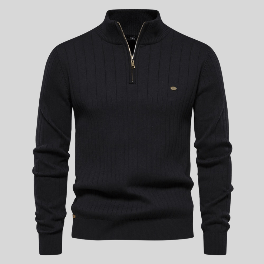 Maddox | Ribbed Zip - Neck Men’s Sweater - LXNDON