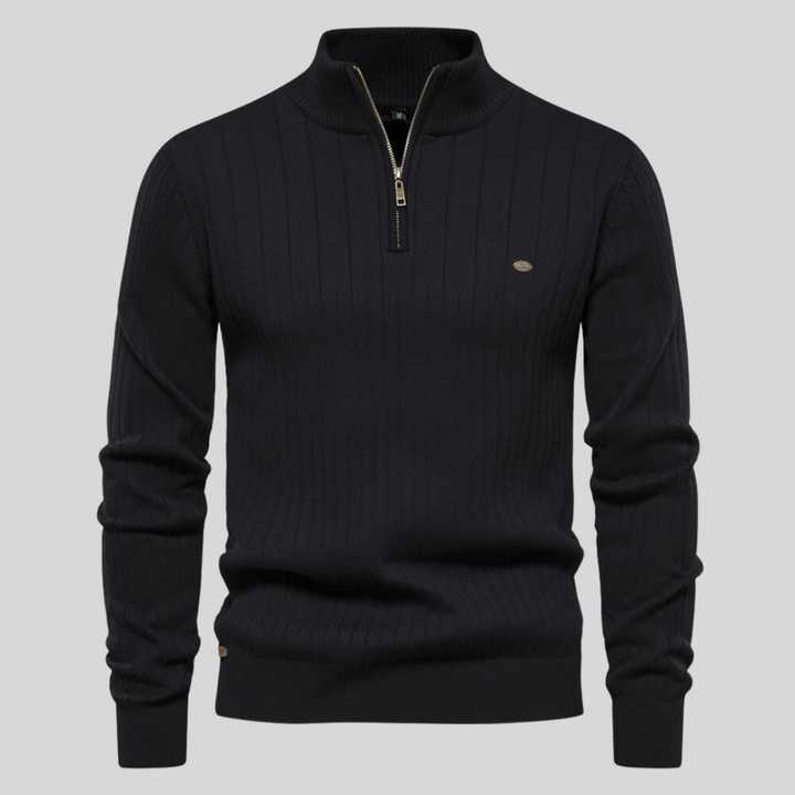 Maddox | Ribbed Zip - Neck Men’s Sweater - LXNDON