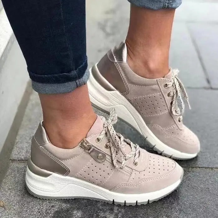 Women’s Zip-Detail Wedge Sneakers