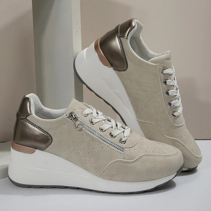 Women’s Zip-Detail Wedge Sneakers