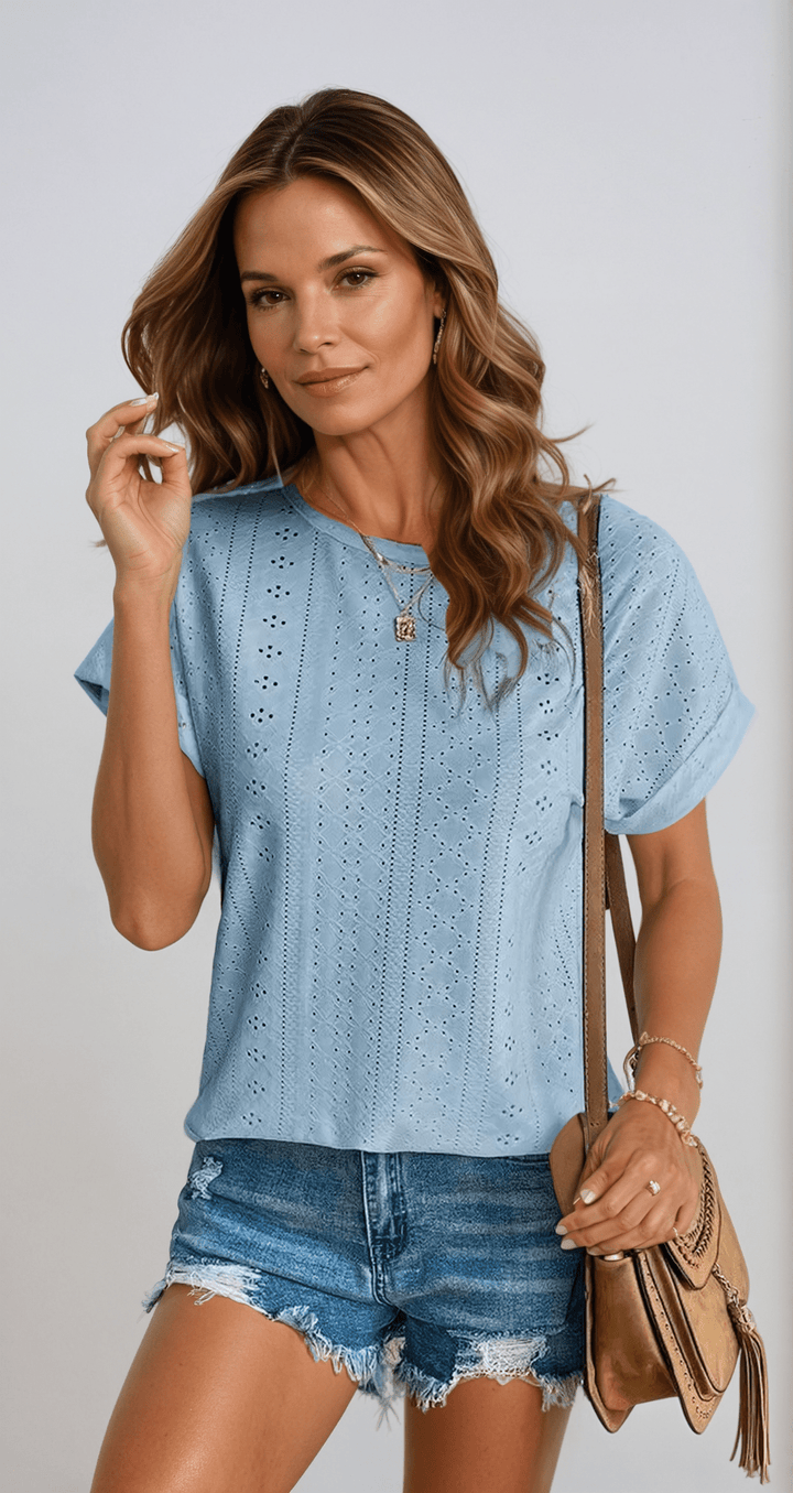 Meliora | Eyelet Embroidered Women’s Blouse - LXNDON