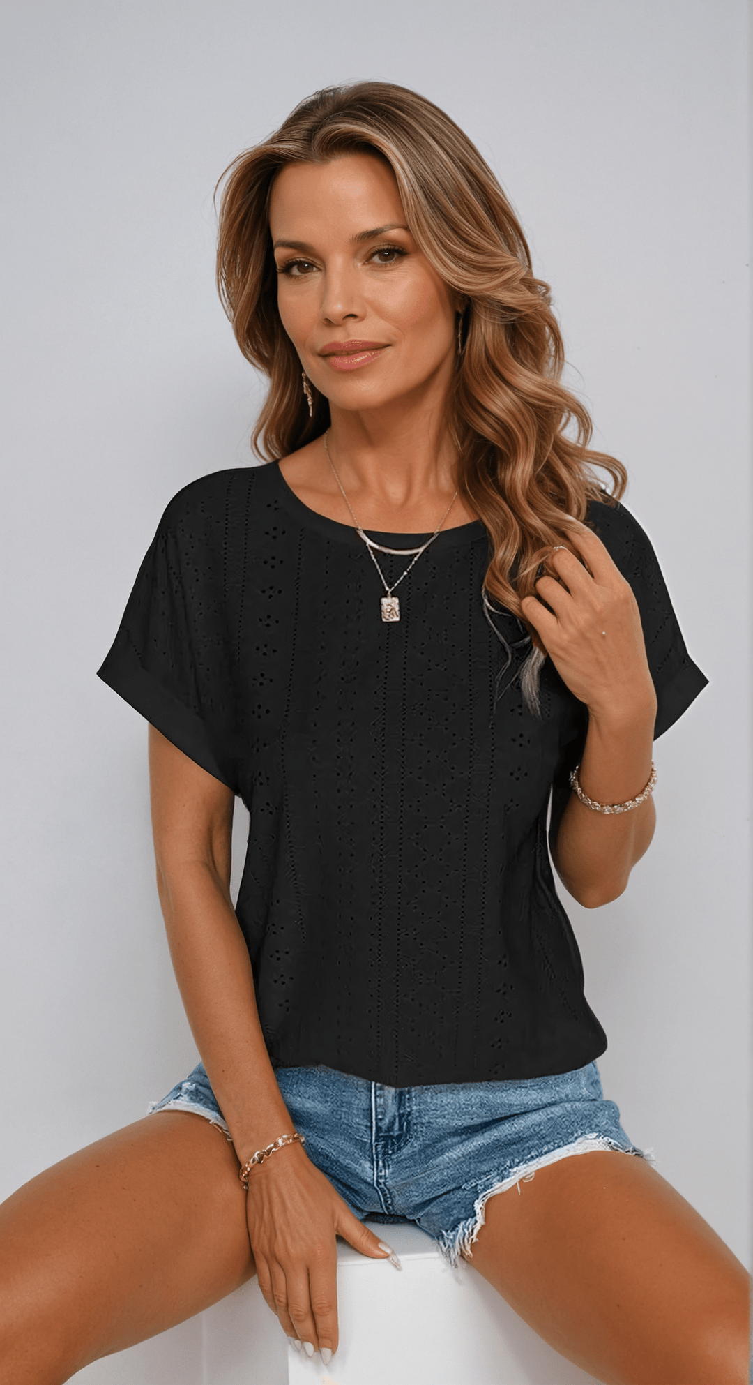 Meliora | Eyelet Embroidered Women’s Blouse - LXNDON