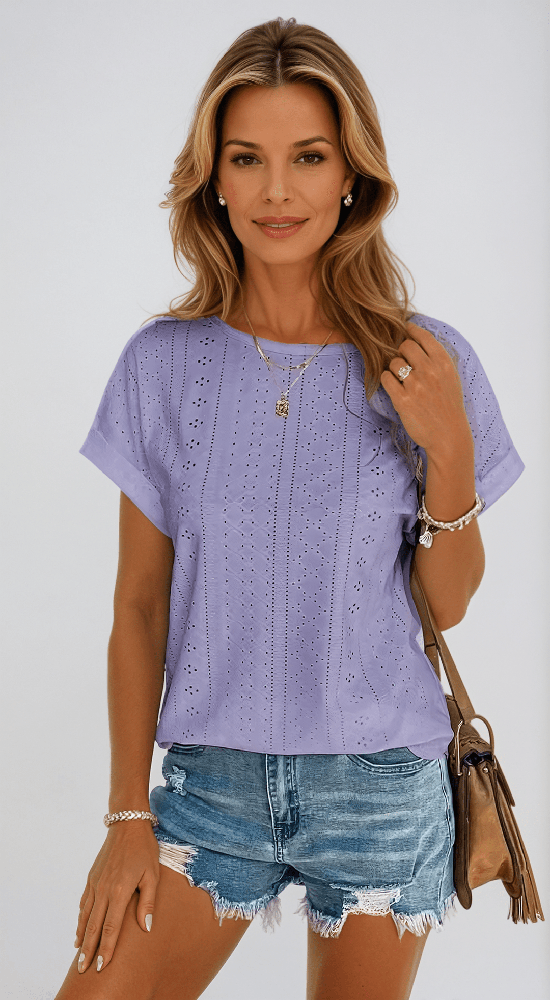 Meliora | Eyelet Embroidered Women’s Blouse - LXNDON