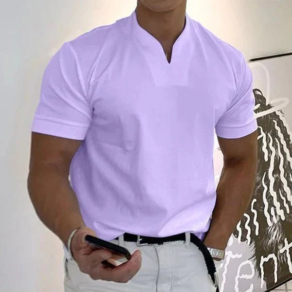 Men/Gentlemans business Short Sleeve V - neck T Shirt - LXNDON