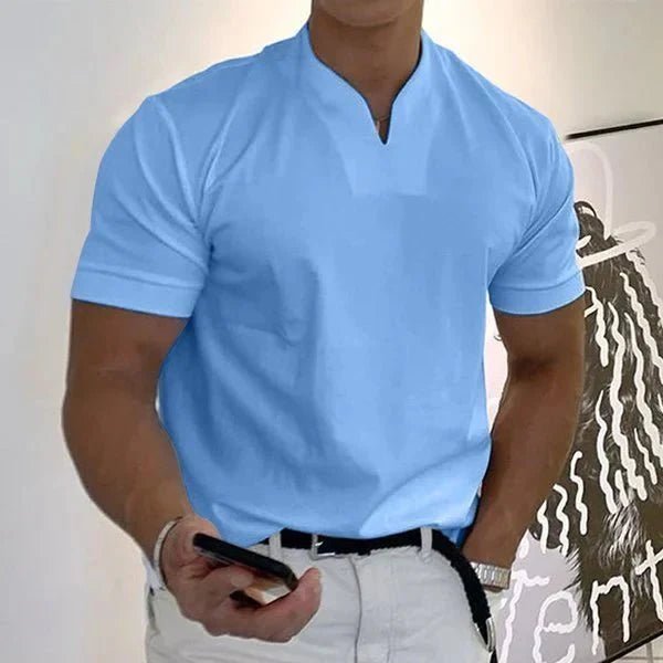 Men/Gentlemans business Short Sleeve V - neck T Shirt - LXNDON