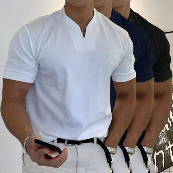 Men/Gentlemans business Short Sleeve V - neck T Shirt - LXNDON