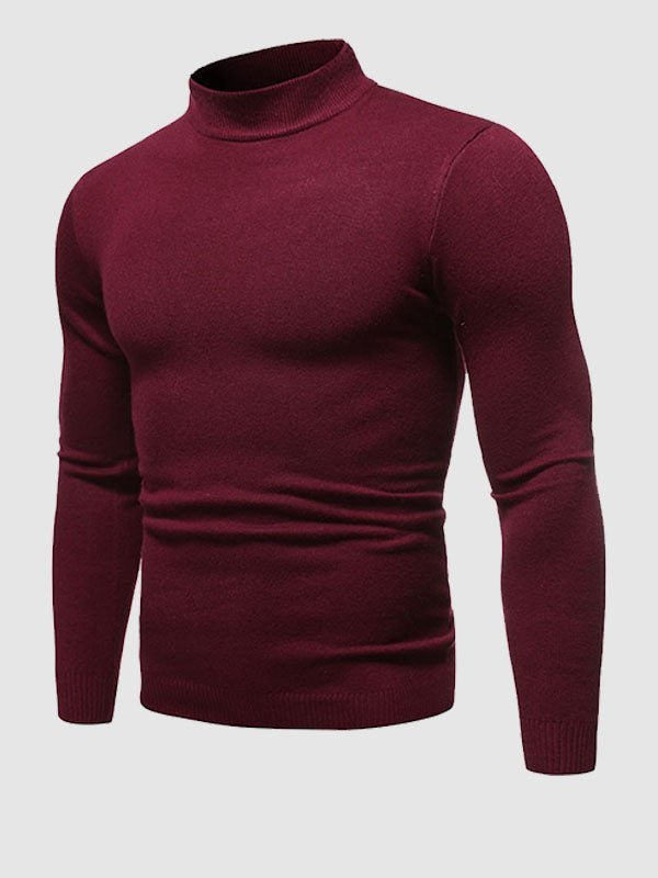 Men's Basic Solid Turtleneck Sweater - LXNDON